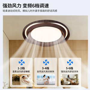 พัดลมเพดานไร้ใบพัดยูโรบ พร้อมไฟ LED สเปกตรัมเต็มรูปแบบ สำหรับห้องนั่งเล่นและห้องรับประทานอาหาร - Product Image 3