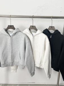 Sudadera con Capucha y Cremallera para Mujer, Estilo Holgado, Tejido Grueso y Transpirable, Estampado Desgastado, Personalizable, Estilo Casual de Invierno, Fabricada por el Fabricante - Product Image 4