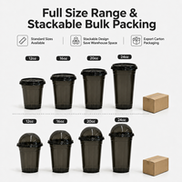 Gobelets en plastique PET personnalisés, gobelets noirs jetables avec couvercles pour boissons froides, emballage de boissons à emporter