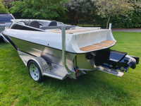 2025 Meilleur yacht à moteur intérieur de bateau à réaction en eau peu profonde en aluminium de 14 pieds à vendre