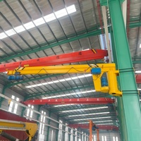 Grue à flèche pivotante murale légère pour atelier industriel, type monté avec palan électrique, pour le chargement et le déchargement de marchandises