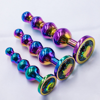 Schwarzer Emperor Analplug Prostata-Massagegerät Analkugeln Dildo G-Punkt-Stimulationsspielzeug 100% Wasserdicht für Männer Frauen Silikon Diamant