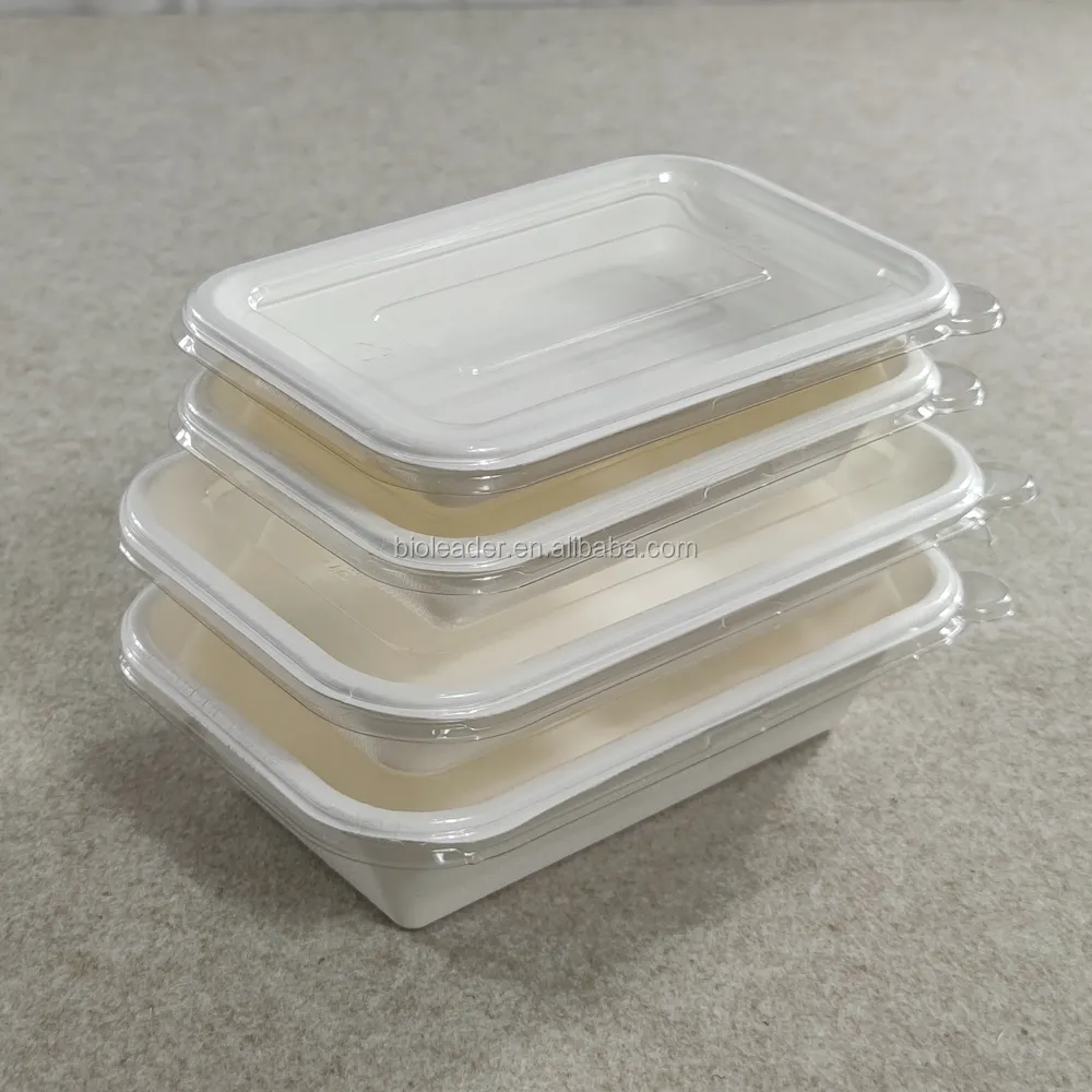 3 compartment biodegradable takeaway food box with lid - Buy biodegradable takeaway  food box Product on Food Packaging - Shanghai SUNKEA Packaging Co., Ltd.