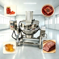 Marmite de cuisson inclinable à agitation automatique en acier inoxydable pour la fabrication de sauce tomate, pâte de piment et confiture