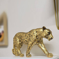 Sculpture d'art moderne en résine de léopard de grande taille pour intérieur, statue de guépard de luxe pour la décoration de la maison, de l'hôtel, du bureau ou du salon