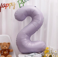 Ballon en aluminium Mylar de 40 pouces, couleur crème violette, en forme de chiffre, pour décoration d'anniversaire et célébration de maillots de repère