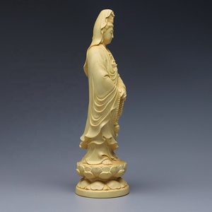 Figuras Espirituales de Kuan Yin de Primera Calidad, Exquisita Estatua de Buda Guanyin Tallada a Mano en Madera de Boj China, Decoración para el Hogar - Product Image 3