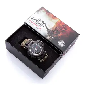 KongBo G3 YUZEX Montre de survie paracorde multifonctionnelle résistante à l'eau avec cordon de parachute