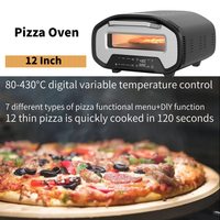 Grille-pain de minuterie numérique intelligente de fonction de bricolage de ménage de vente chaude four à pizza électrique de 12 pouces avec la poignée en métal