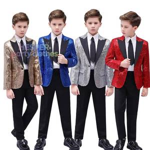 Trajes para Niños HP, Ropa Infantil Personalizada, Traje de Niño con Solapas Puntiagudas, Chaqueta con Lentejuelas y Pantalones, 2 Piezas, Esmoquin para Boda - Product Image 1