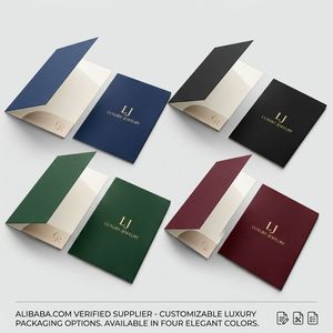 Porte-documents en carton fantaisie, imprimé sur mesure, écologique, imperméable et résistant à l'huile, avec <span class=keywords><strong>pochette</strong></span> et emplacement pour cartes de visite - Product Image 2