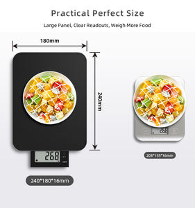 गर्म बिक्री इलेक्ट्रॉनिक ग्लास रसोई स्केल छोटे डिजिटल वजन पैमाने पर भोजन मापने वाली बैटरी से चलने वाले अधिकतम 10 किलोग्राम - Product Image 5