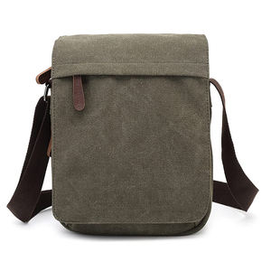 Bolsa de Hombro Personalizada al por Mayor, Bolsos de Mensajero de Lona Encerada Vegana a la Moda, Bolsa Cruzada de Mensajero para Hombre - Product Image 1