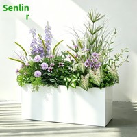 Jardinière décorative haut de gamme pour fleurs artificielles et plantes vertes, combinaison de plantes paysagères pour fenêtre
