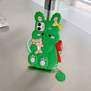 Coque de téléphone en silicone en forme d'animal de dessin animé 3D, pressée à chaud, antichoc pour 11/12/13/14 Pro Max - Product Image 4