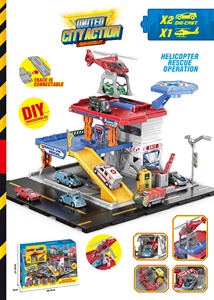 Nuovo 6 IN 1 Garage giocattolo con i parcheggi di auto da corsa seminati <span class=keywords><strong>Set</strong></span> combinazione di giocattoli con scene illuminate giocattoli - Product Image 5