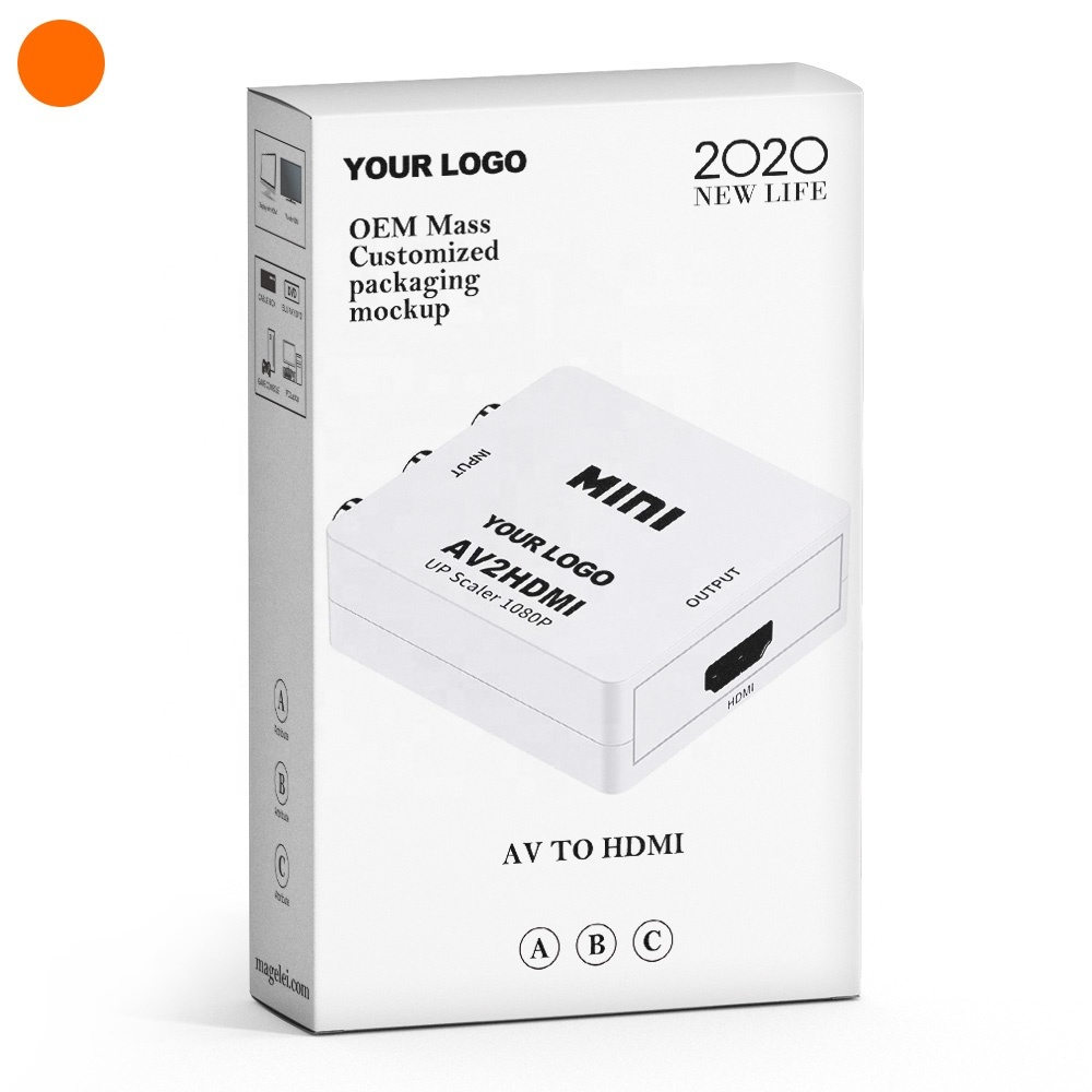 Заводская Продажа Стандартный AV RCA к HDMI AV2HDMI белый корпус Ретро Hdmi конвертер адаптер
