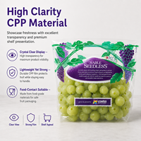 Sacs à poignée ventilés pour fruits, personnalisés par le fabricant, en CPP recyclable, de qualité alimentaire, pour emballage de raisins