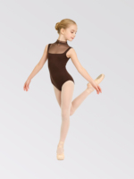 Qualité garantie Produit populaire Justaucorps de danse sans manches pour enfants couleur brun foncé