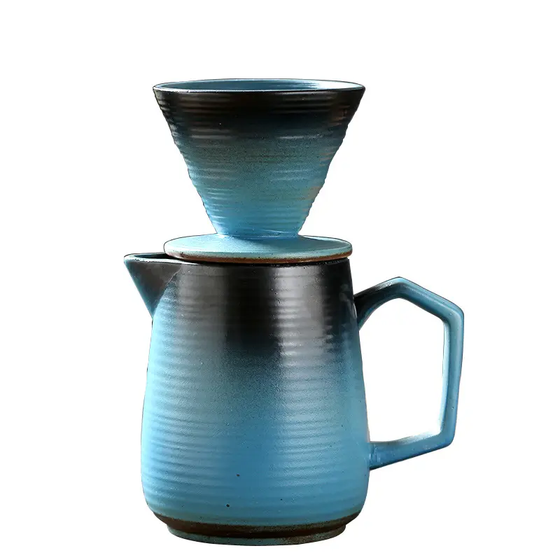 620 مللي ماتي الأسود السيراميك صب أكثر فنجان القهوة صانع وعاء مع القهوة بروير فلتر