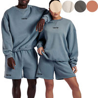 Ensemble de survêtement 100% coton pour homme, vêtements de Couple, Streetwear, survêtement vierge, Logo de gymnastique, Sweat à capuche en polaire, short, ensembles de Jogging