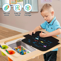 Table de jeu sensoriel pour enfants, table de dessin pour enfants en intérieur, table d'activités sensorielles en bois pour tout-petits