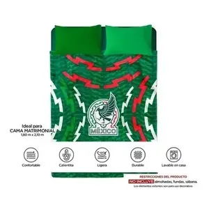 Manta Ultra Suave de Microfibra con Diseño del Equipo de México, para Todas las Temporadas, Tamaño Individual/Matrimonial - Product Image 4