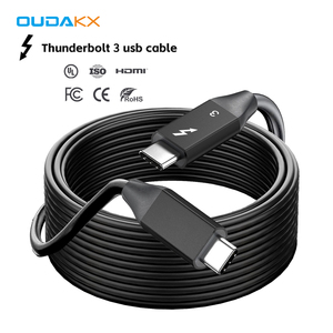 Câble de charge rapide <span class=keywords><strong>USB</strong></span> Type C tressé OUDAKX 100W 40 Gbps, <span class=keywords><strong>USB</strong></span>-C PVC noir, mâle vers mâle, <span class=keywords><strong>Thunderbolt</strong></span> <span class=keywords><strong>3</strong></span>, pour station d'accueil - Product Image 1