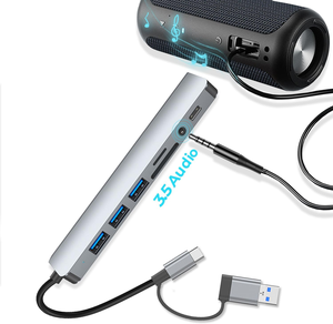 <span class=keywords><strong>Hub</strong></span> multipuerto de aleación de aluminio con logotipo personalizado, <span class=keywords><strong>Hub</strong></span> multipuerto 7 en 1 <span class=keywords><strong>USB</strong></span> 3,0 2,0, adaptador multipuerto, <span class=keywords><strong>HUB</strong></span> <span class=keywords><strong>USB</strong></span> tipo <span class=keywords><strong>C</strong></span>, estación de acoplamiento OTG - Product Image 5
