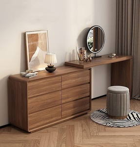 Tocador Moderno con Luces LED y 3/6/9 Cajones, Mesa <span class=keywords><strong>de</strong></span> <span class=keywords><strong>Maquillaje</strong></span> <span class=keywords><strong>de</strong></span> Madera Maciza Marrón <span class=keywords><strong>para</strong></span> Dormitorio, Hogar, Belleza, Hotel - ¡Oferta Caliente! - Product Image 4