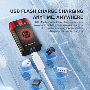 6F22 có thể sạc lại 9-<span class=keywords><strong>Volt</strong></span> pin 1100mAh Lithium-ion 9V pin trong kho - Product Image 3