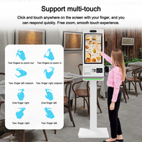 Kiosque de paiement avec écran tactile capacitif FHD, terminal de paiement en libre-service, kiosque de commande avec imprimante, scanner, support POS