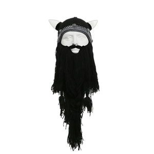 Yihaoyi - Gorro Vikingo Europeo Americano con Barba, Gorro de Punto Trenzado Hecho a Mano, Único, para <span class=keywords><strong>Halloween</strong></span>, Navidad, Unisex - Product Image 2