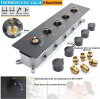 27.95 pouces 4 fonctions LED noir système de douche de plafond numérique système de douche de salle de bain carré