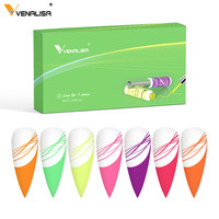 VENALISA Nouvel An Cadeau de Noël 7pcs Liner Gel Set Kit DIY Nail Art Paint Draw Nail Gel 8ml Gel Liner Polish Kit Private Label