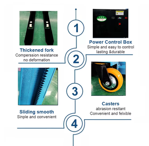 Apilador de Palés Autocargable Portátil JYH, Montacargas de Tijera Autopropulsado Manual de 1 Tonelada con Equipo de Manipulación - Product Image 5