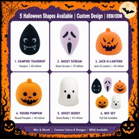 Kit de Maquillage Halloween JLY : Éponges en Forme de Citrouille, Fantôme, Vampire, Goutte d'Eau – Formes Personnalisables – Coffret Cadeau pour Acheteurs en Gros et Marques Privées