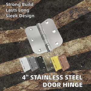 भारी शुल्क 4 इंच 2.5 मिमी 3.5 एक्स 3.5 चांदी 304 स्टेनलेस स्टील के गोल कॉर्नर बट दरवाजा हिंज आधुनिक डिजाइन - Product Image 2