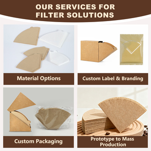 Papel de Filtro de Café Desechable en Forma de Cono, Hecho de Pulpa de Madera Natural Sin Blanquear, Libre de PFAS, Tamaño 01 02, para Cafetera de Goteo - Product Image 4