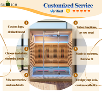 Sauna intérieur infrarouge lointain pour 4 personnes en cèdre canadien, excellent rapport qualité-prix, avec Bluetooth