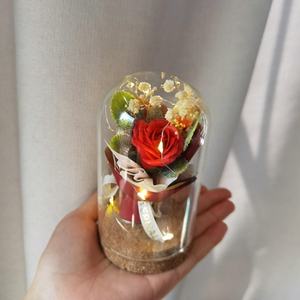 TC Venta al por mayor LED Light Up Decoraciones DE BODA <span class=keywords><strong>Madres</strong></span> Regalo del día de San Valentín Flores artificiales Ramo de rosas en cúpula de vidrio - Product Image 2