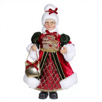 Décoration de Noël pour table de fenêtre, Mme Père Noël, 12 pouces, Mme Claus debout, poupées Père Noël et Mme Claus