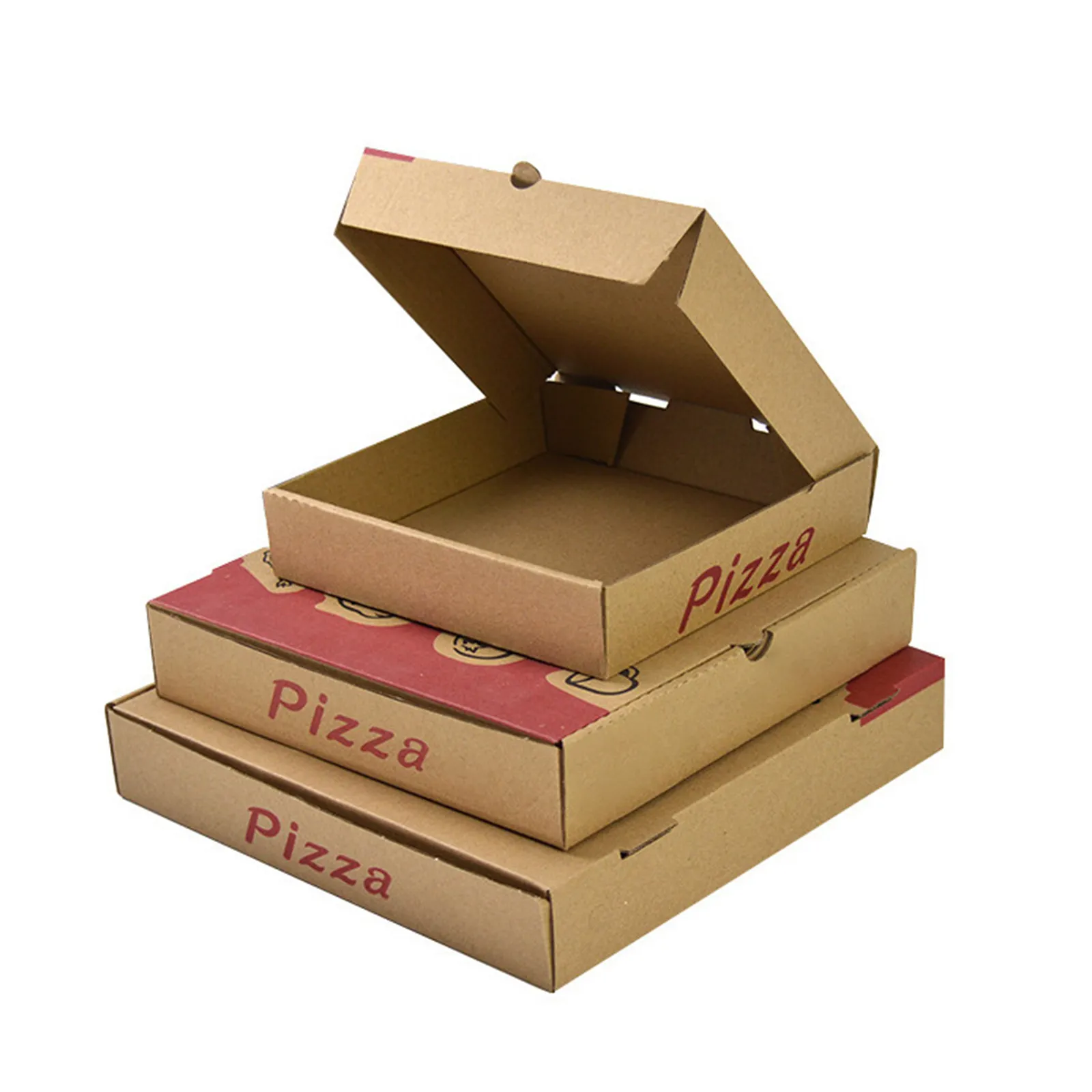 Cajas de papel para embalaje de pizza corrugado personalizado con muestra gratis, fabricantes de cajas para pizza