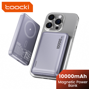 Toocki Snap Charging Magnetic Wireless Power Bank 10000mAh High Capacity PD 20W Wired Dual Charging for Phones Small Devices