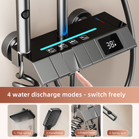 Meilleure vente en stock : Ensemble de douche thermostatique à touches piano, 4 modes, 4 sorties, jet doux, chromé – Le favori d'Europe et d'Amérique