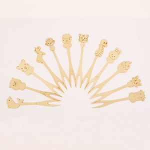 Palillos de Bambú Desechables Ecológicos 100% para Frutas, Brochetas de Bambú para Postres de Fiesta, Grado Alimenticio <span class=keywords><strong>12</strong></span>, Diseño de Dibujos Animados para Niños - Product Image 4