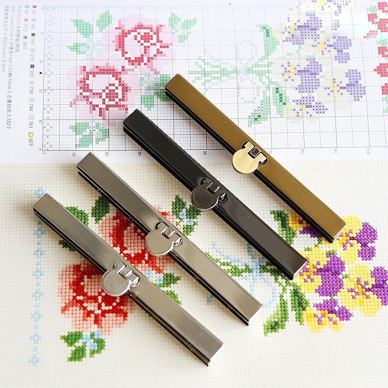 5 Fibbie Metallo Per Borse - Chiusure A Cornice Con Design Foglia Di Loto - Foto 3