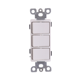 Tự nối đất trang trí ba 3 gang đơn cực 15A 125V/227V công tắc đèn trang trí màu trắng - Product Image 2