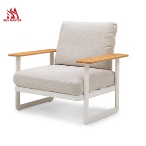 Lujo Moderno Patio Muebles Hotel Jardín Salón Juegos Sofás de aluminio Impermeable al aire libre de madera de teca Sofá Set - Product Image 4