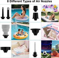 Mini pompe à air de poche 0,72 PSI avec batterie au lithium rechargeable intégrée, pompe à air gonflable en plastique avec fonction d'aspiration pour tapis et matelas pneumatiques